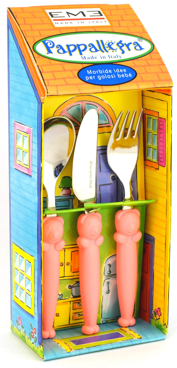 Set Posate per Bambini in Acciaio Eme Pappallegra Rosa acquista