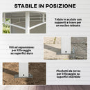 Gazebo da Giardino 3x3 m Tenda Laterale con Tasche Portaoggetti e Gancio a Soffitto in Metallo e Poliestere UPF30+ Bianco Crema      