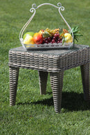 Tavolino da Giardino Quadrato in Polyrattan Baltimora Grigio