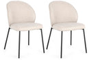 Set 2 Sedie 54x60x83 cm Wendy in Tessuto Nero e Beige