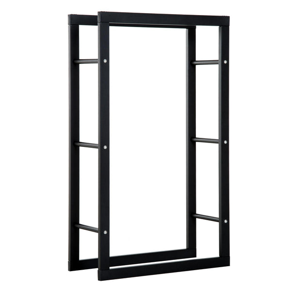 sconto Portalegna Legnaia in Ferro 60x25x100 cm da Interno Max 100Kg Nero