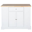 Mobile Madia da Cucina 3 Cassetti 2 Ante con Ruote 116,5x56x91,5 cm in Legno  Bianco