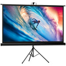 Telo per Proiettore Pieghevole da 84" con Treppiede Regolabile 200x8x118 cm in Plastica e Metallo Nero 