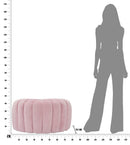 Puff Shell Rosa 80x54x42 cm in Legno Spugna e Poliestere Rosa