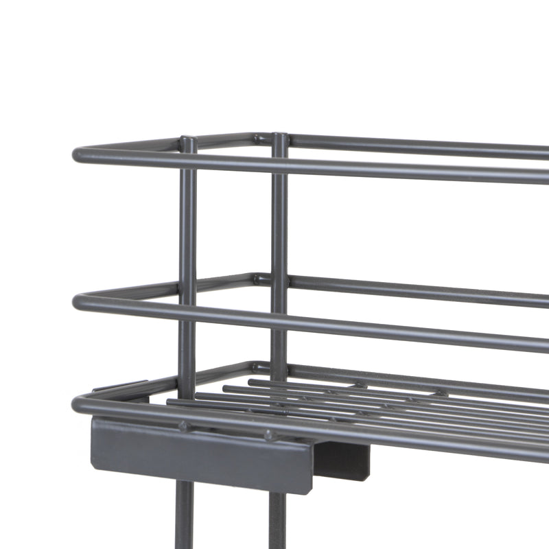 Portabottiglie Laterale Estraibile Titane con Chiusura Soft M 150 Grigio Antracite Acciaio Emuca