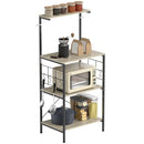 Scaffale Cucina a 4 Livelli in Stile Industriale 60x42x134,5 cm Struttura in Metallo Rovere   