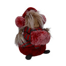 Pupazzo bambina tessuto rosso cm 12x12xh22