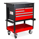 Carrello Porta Attrezzi da Officina  92,5x52x106 cm in Acciaio Nero e Rosso