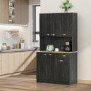 Mobile Dispensa Alto 101x39x180 cm con Cassetto e Armadietti in Truciolato Nero  