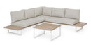 Set 4 Pezzi Salotto da Giardino con 2 Divani 1 Poltrona Angolare e Tavolino Zelmar Vapor  
