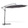 Ombrellone Lampara da Giardino Palo Laterale Ø300x245 cm in Acciaio e Poliestere Grigio Kios