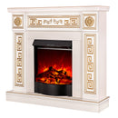 Camino Elettrico da Pavimento 102x110x30 cm Effetto Fiamma 1600W Versailles & Corsica Avorio