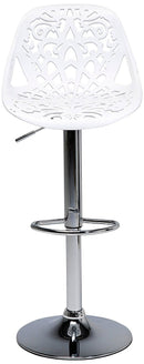 Sgabello con  Alzata a Gas e Seduta Girevole in Polipropilene Vandi Bianco