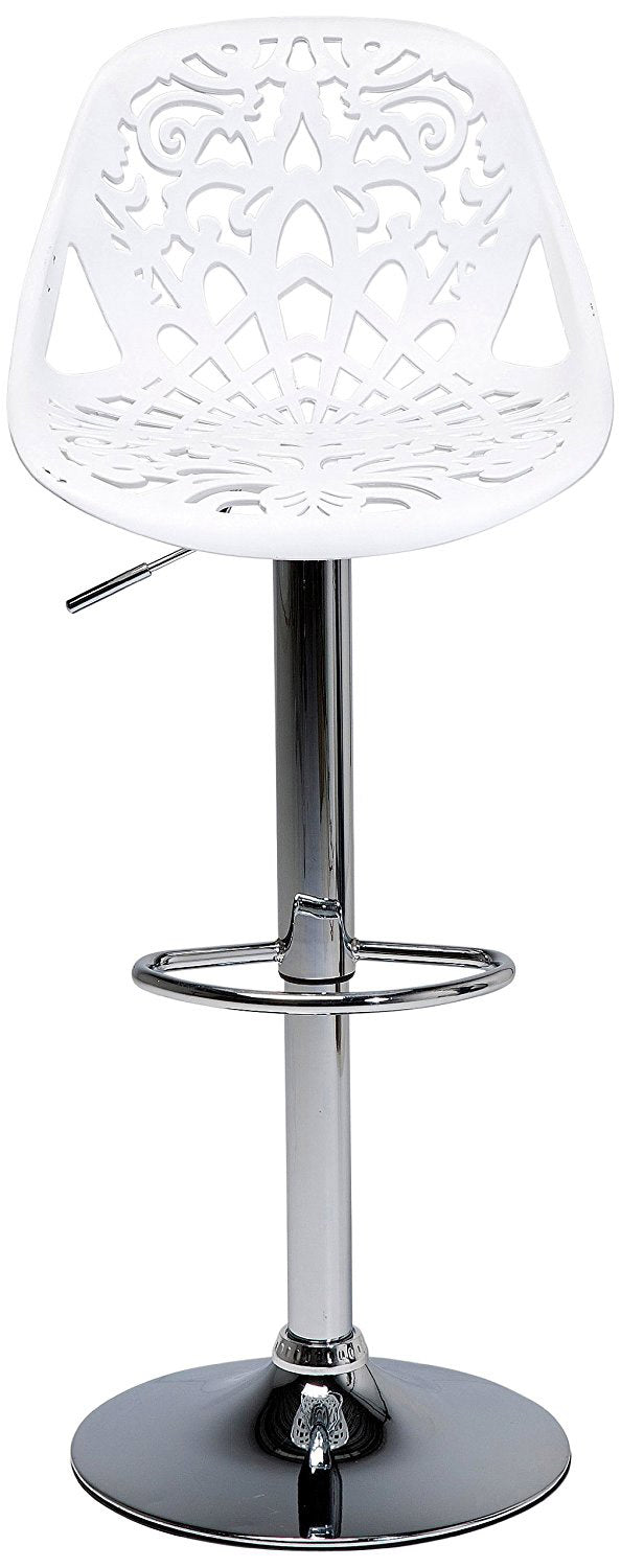 Sgabello con  Alzata a Gas e Seduta Girevole in Polipropilene Vandi Bianco