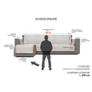 Copridivano in Poliestere con Penisola Sinistra Marrone Varie Misure
