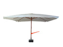 Ombrellone da Giardino 3x4 m Palo Ø48 mm in Legno Bauer Bianco Seconda Scelta