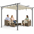 Pergola Gazebo Retrattile da Giardino 295x295x230 cm Anti UV e Impermeabile Beige      