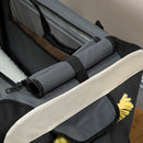 Trasportino per Cani e Gatti Pieghevole 60x41x41 cm 3 Aperture e Cuscino Grigio