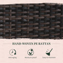 Set Tavolo e 4 Sedie da Giardino  Piano in Vetro in Rattan Marrone