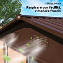 Casetta da Giardino Porta Attrezzi con Doppia Porta Scorrevole 278x195x215 cm con Pannelli in Acciaio Effetto Legno Marrone 