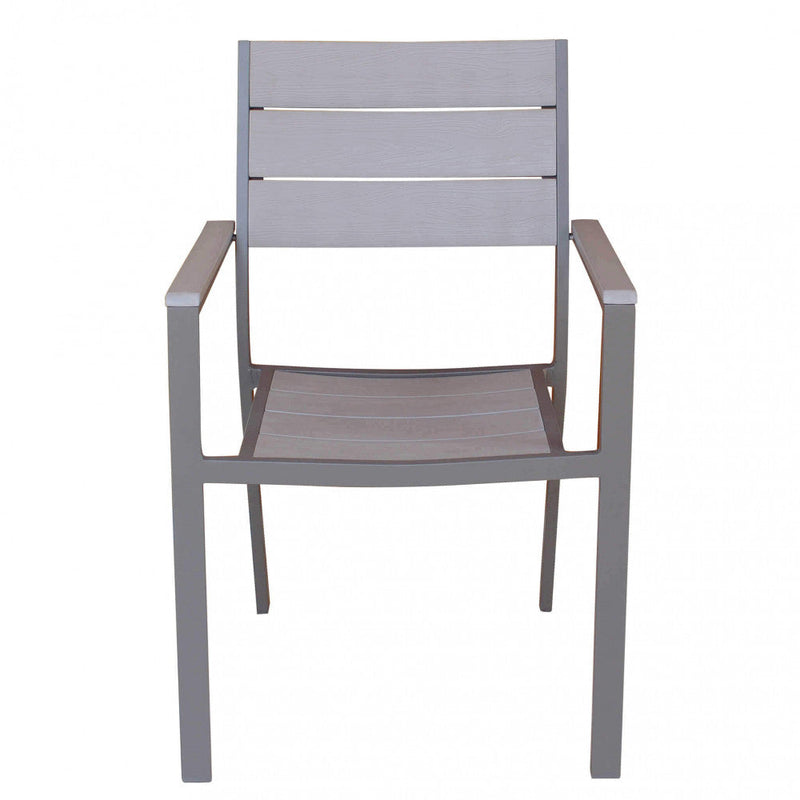 Poltrona Cervia Impilabile 58x58x89 h cm in Alluminio Taupe