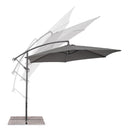 Ombrello a Braccio da Giardino 6 Stecche Ø300x235h cm Telo in Poliestere Nizza Antracite e Grigio