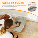 Trasportino per Gatti e Cani Piccoli Max 4 kg 49x32x31 cm con Finestra Superiore in Plastica Grigio      