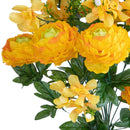 Set 2 Bouquet Artificiale Ranuncoli/Orchidea Artificiali X 18 50 cm 