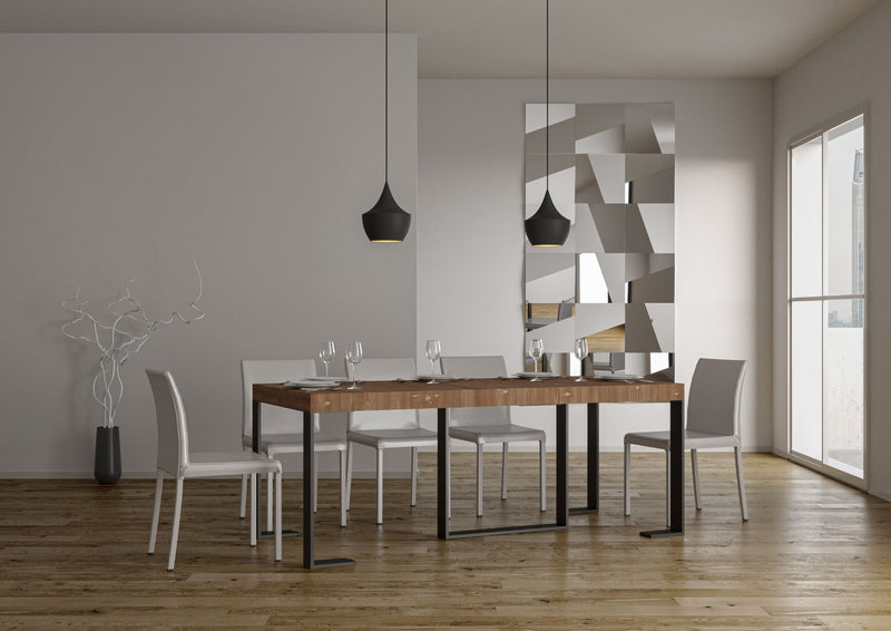 Consolle Allungabile 90-290x40x77 cm in Nobilitato Marrone