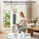 Raffrescatore d'Aria Evaporativo 3L Serbatoio 48° Oscillazione 3 Velocità e Modalità Bianco      