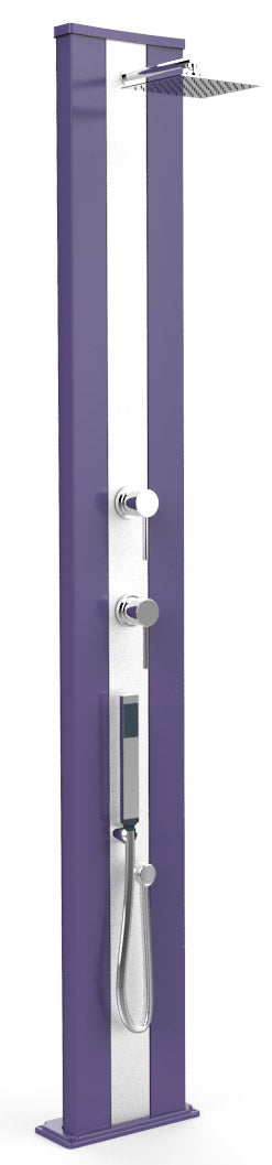Doccia Solare da Esterno Giardino 40L Miscelatore e Doccetta Mobile Arkema Dada S Fascia Inox Viola online