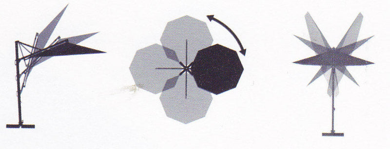 Ombrellone da Giardino Decentrato 3,3x3,3m in Alluminio Telo in Poliestere Trastevere Ecrù