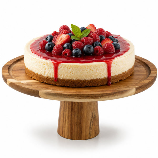 Alzatina per Dolci Ø30x13 cm Alzata Vassoio da Portata in Legno di Acacia online