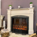 Camino Elettrico da Pavimento 136,5x157x32 cm Effetto Fiamma 1500W Josefina maxi & Maximus Ivory/dark gray