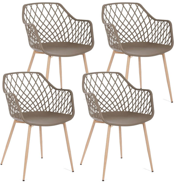 Set 4 Sedie 58x54x85,5 cm in Plastica Tortora online