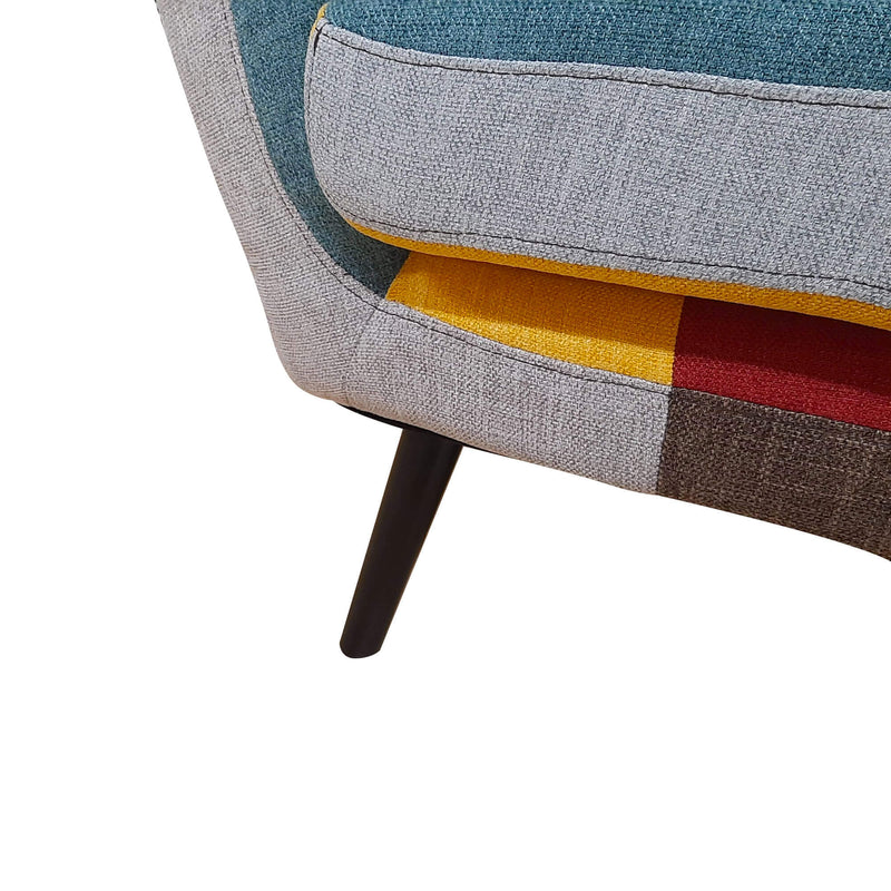 Divano 2 Posti 130x80x68 cm in Tessuto Patchwork