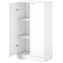 Mobiletto da Ufficio 60x33,5x108 cm con 3 Ripiani e Ante in Truciolato Bianco      