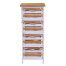 Cassettiera 4 Cassetti in Legno 35x27x85cm Matilda Noce Chiaro e Bianca