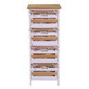 Cassettiera 4 Cassetti in Legno 35x27x85cm Matilda Noce Chiaro e Bianca