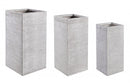 Set 3 Vasi Graffiti Quadrato Bianco Alto
