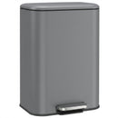Pattumiera Rettangolare a Pedale 30 L 35x29x61,5 cm con Secchio Interno Rimovibile Chiusura Ammortizzata e Manico in Metallo e PP Grigio Scuro      