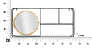 Specchio Circle con Mensole Industry 74,5x12x35 cm in Ferro
