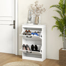 Scarpiera Salvaspazio Design Moderno 2 Cassetti Ribaltabili 54x24x82,5 cm Bianco 