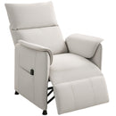 Poltrona Reclinabile Elettrica con Telecomando 80x83x104 cm in Tessuto Effetto Velluto Crema   