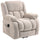 Poltrona Alzapersona Massaggiante e Reclinabile 93x104x105 cm con Telecomando in Tessuto Effetto Velluto Beige