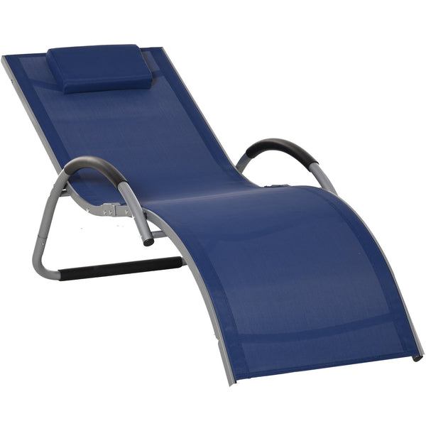 online Lettino Prendisole 160x60x65 cm in Alluminio e Textilene Blu