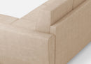 Divano 3 Posti con Pouf 212x155x85 cm Yasel in Tessuto Beige
