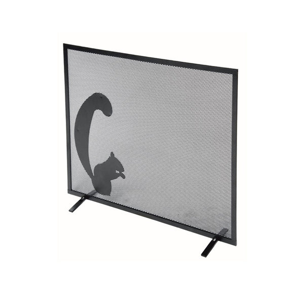 online Parascintille per Camino 60x50 cm Decorazione Scoiattolo in Ferro Verniciato Grigio Martellato