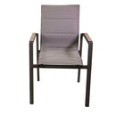 Sedia da Giardino 56x66xh90 cm in Alluminio e Texilene Riverside Tortora