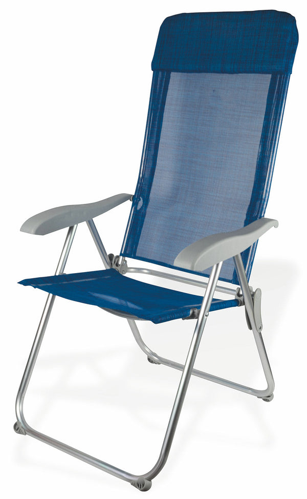 Sedia Mare Spiaggina Pieghevole in Alluminio Soriani Blu sconto